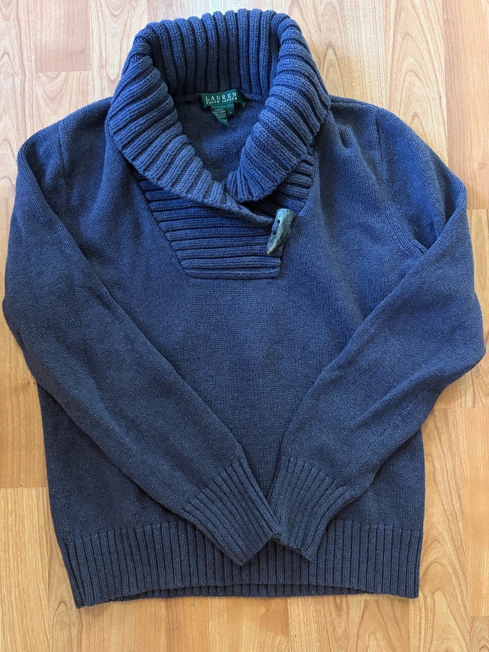Women’s Ralph Lauren Vintage Dark Navy Shawl Collar Sweater Large